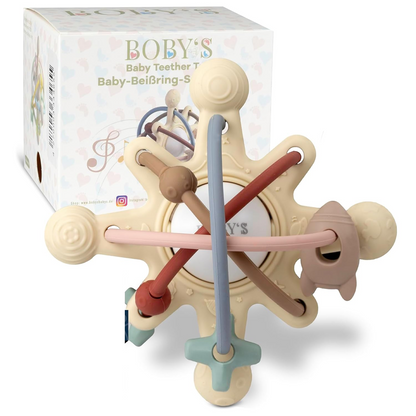 BOBY'S érzékszervi rágóka fogóval és csörgővel 12 12 db cm