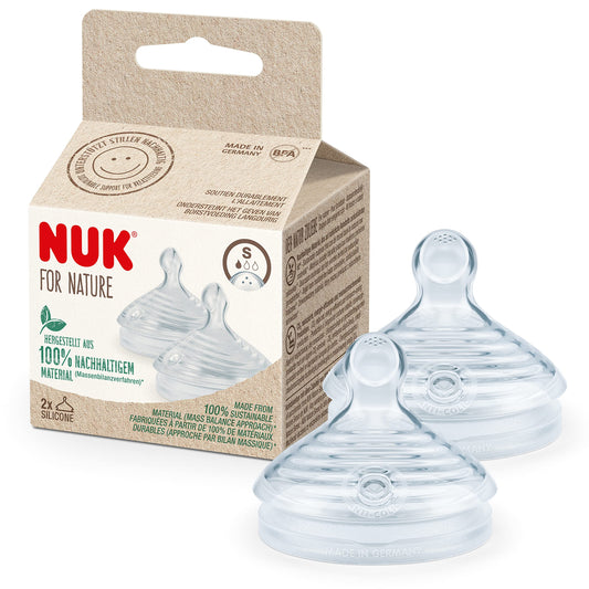NUK for Nature tetină pentru biberon x2 S 0-6 luni