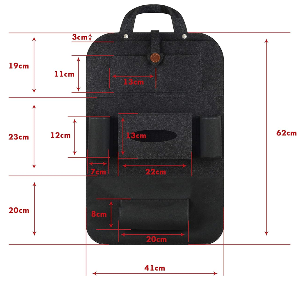 ALECAT beskyttende bilorganizer til sæde 41x62 cm