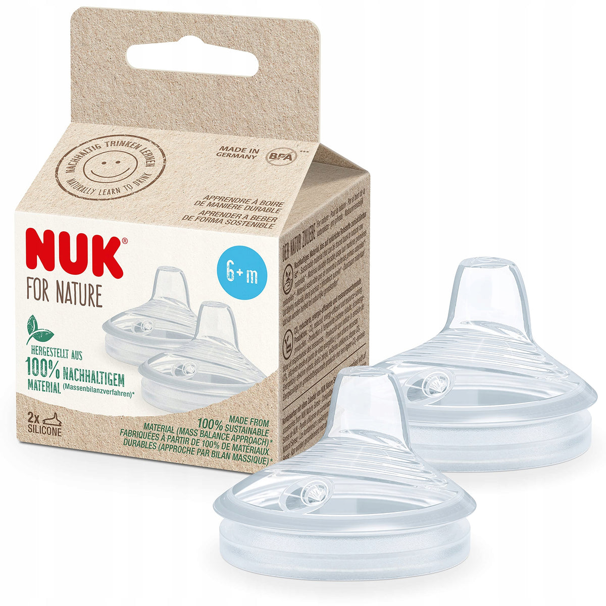 NUK for Nature tétine en silicone pour tasse 6 mois+
