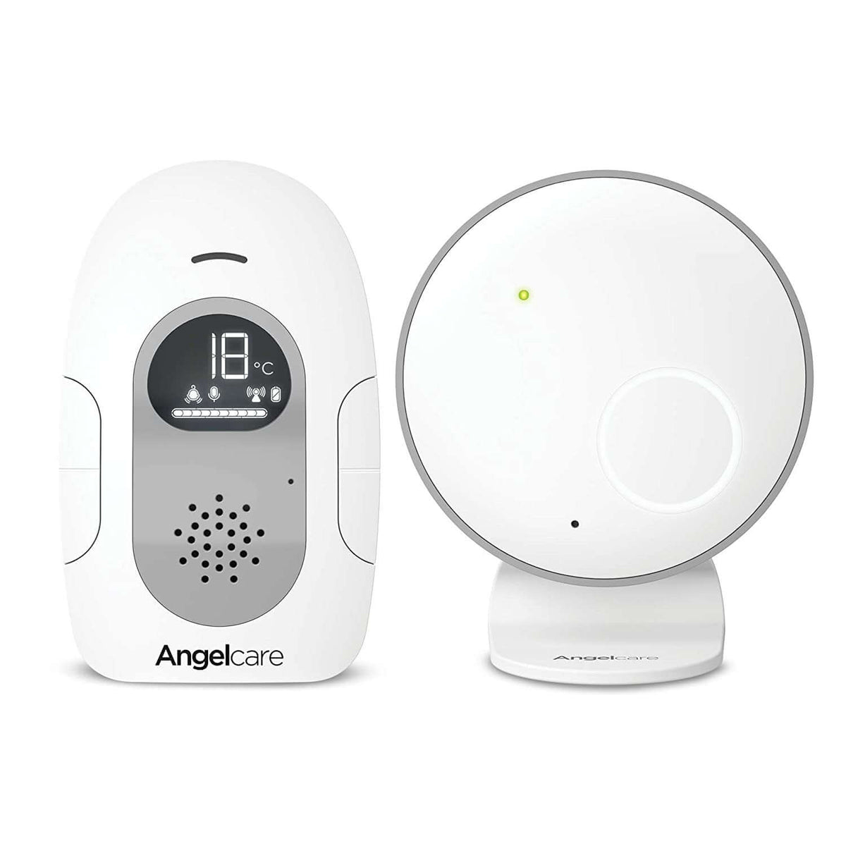 ANGELCARE AC110 cyfrowa niania elektroniczna z lampką nocną, biały zestaw z monitorem i nadajnikiem