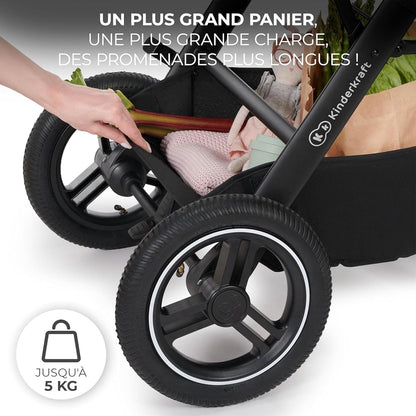 KINDERKRAFT B-TOUR 3i1 multifunktionel barnevogn op til 22kg + MINK PRO autostol