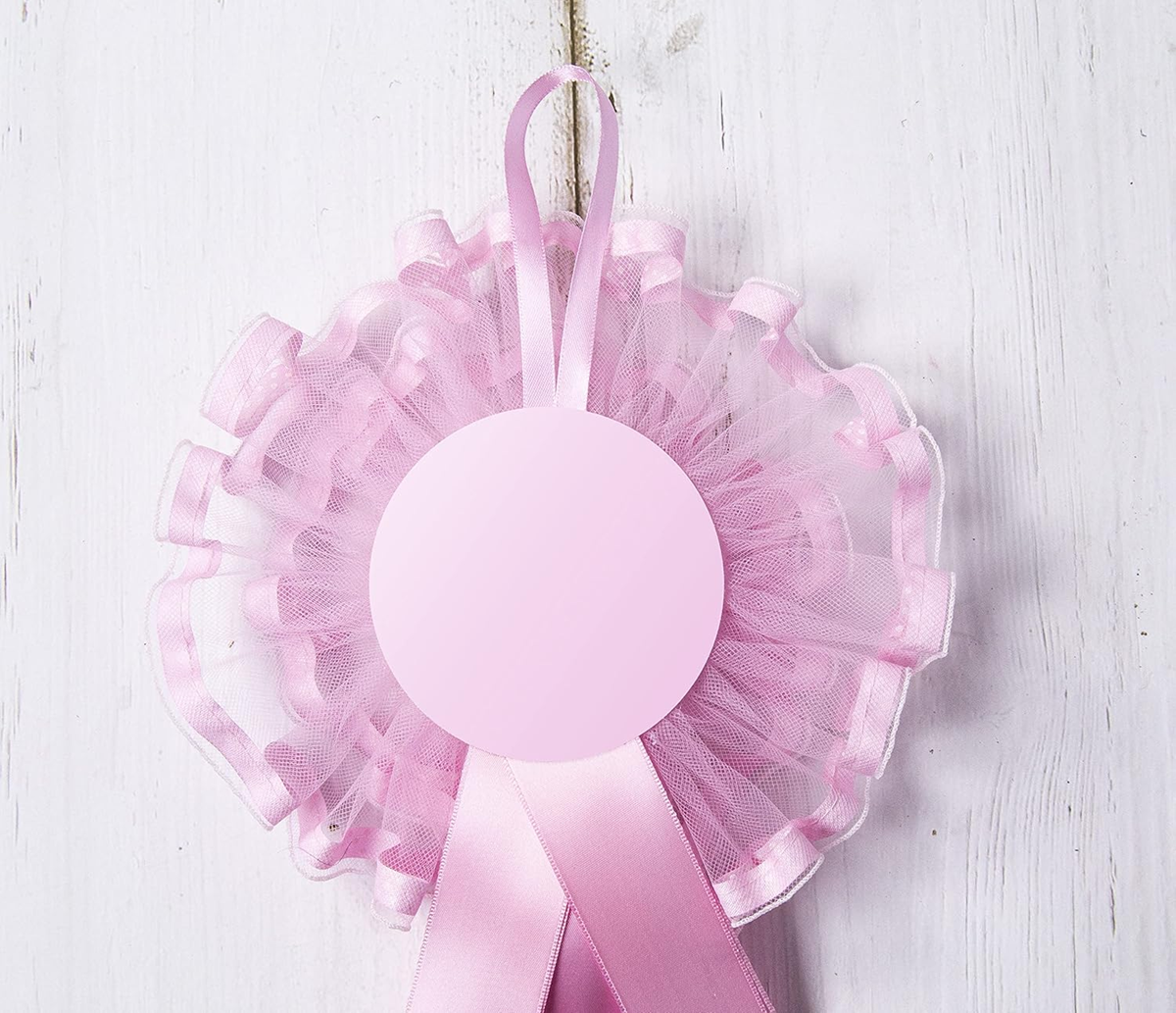 MARELI sløjfe til babyshower 32 cm keramik tyl satin