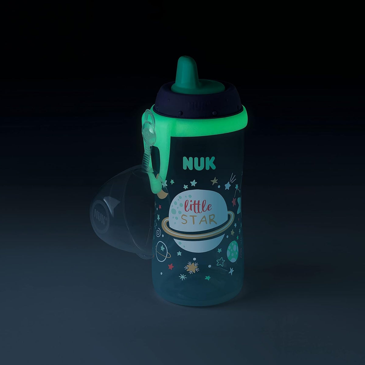 NUK Kiddy Cup glow-in-the-dark bottle, 300 ml, 12 m+, SPACE