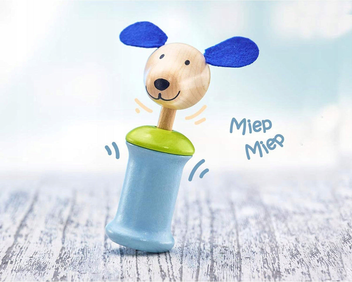 SELECTA Ringo houten grijpspeeltje met pieper HOND 12,5 cm