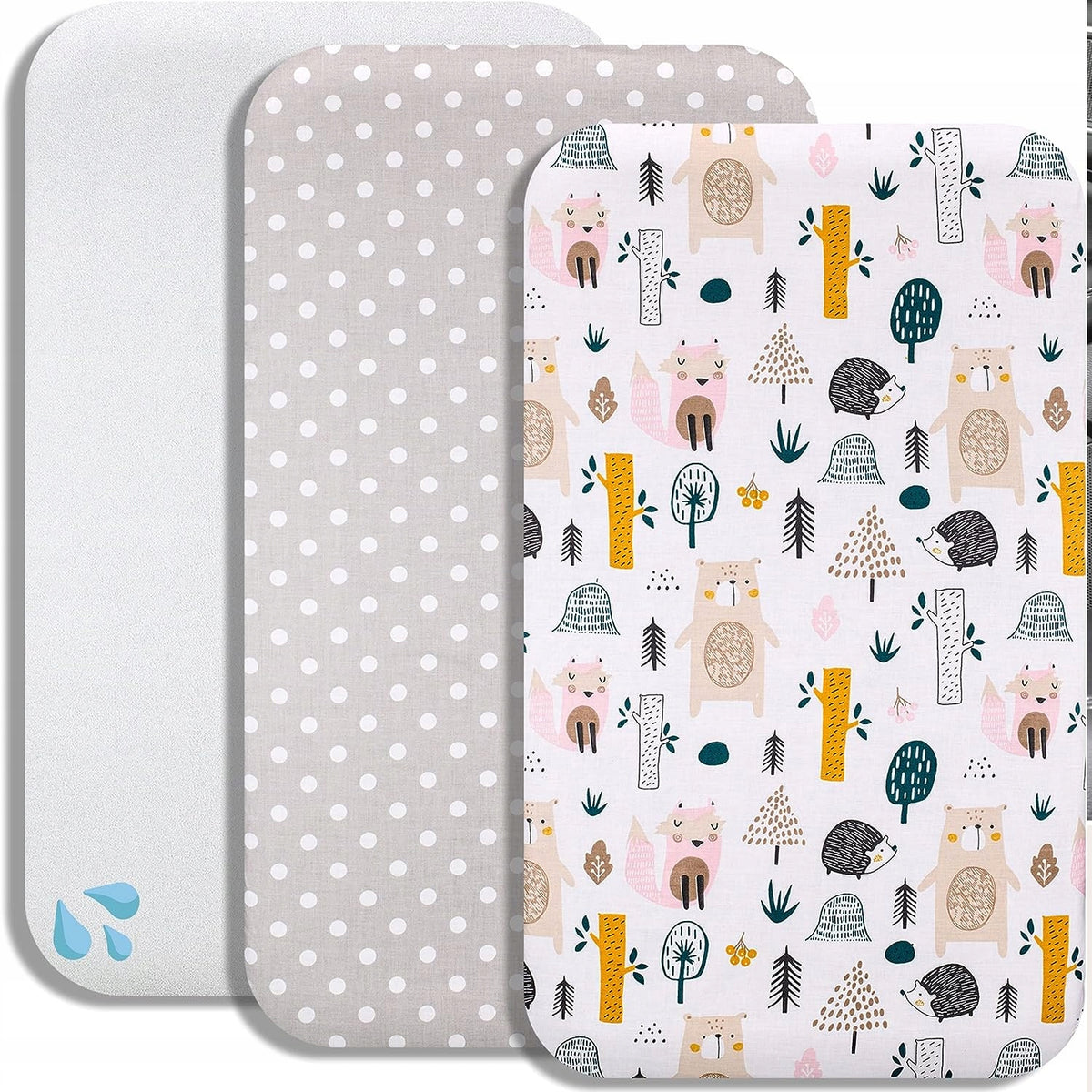 LOVELY HIPPO hoeslaken met elastiek x2 + waterdichte mat Next2Me 83X50