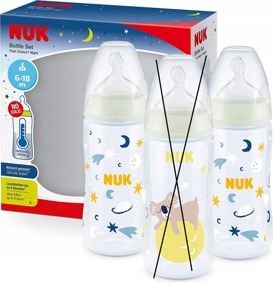 NUK NIGHT sada lahví 2x 300 ml KONTROLA TEPLOTY