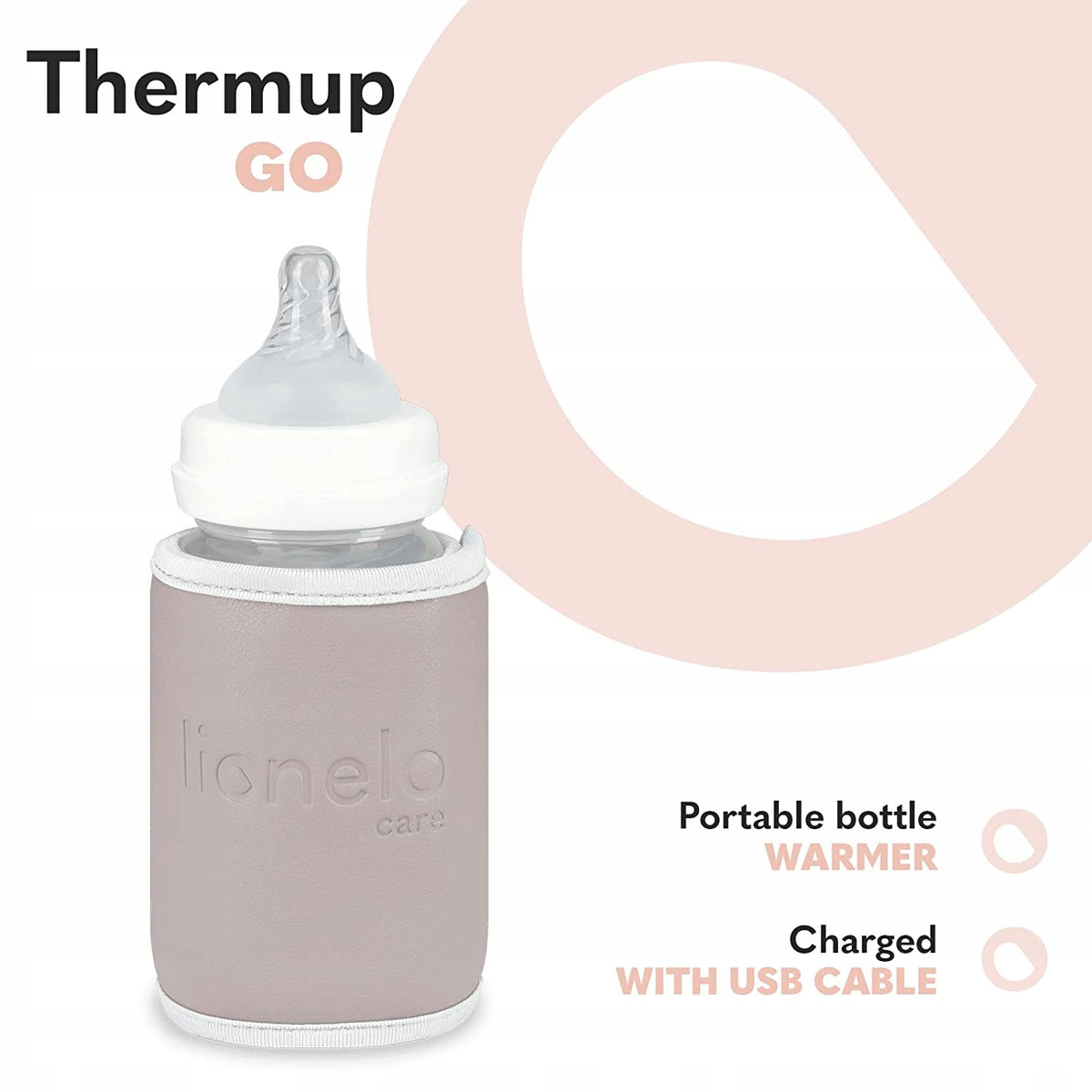 LIONELO draagbare Thermup GO-flessenwarmer