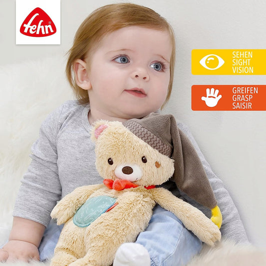 FEHN pluszowy miś Bruno 25cm beżowy pluszak dla dzieci, idealny pierwszy przyjaciel do przytulania
