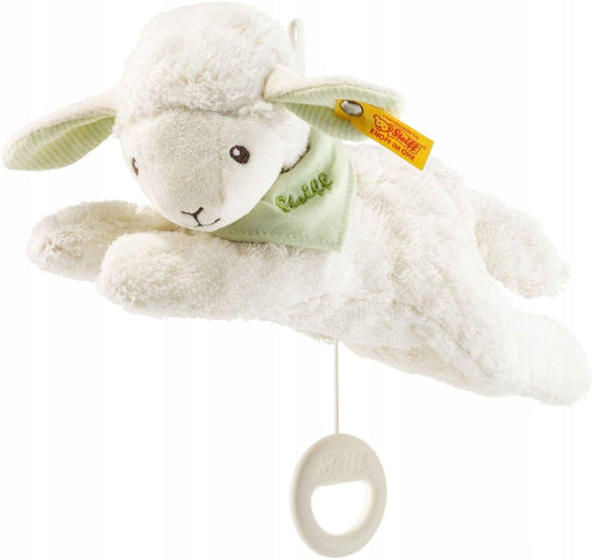 STEIFF przytulanka z pozytywką "Czy wiesz ile jest gwiazd" OWCA LENNY 24 cm, biała, miękka, z kołysanką