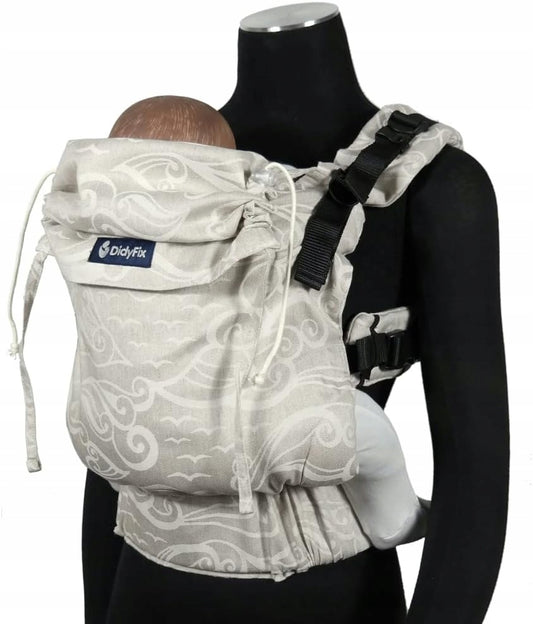 DIDYMOS DidyFix nosidełko ergonomiczne 0-25kg beżowe w tłoczeniach, miękkie nosidło dla dziecka