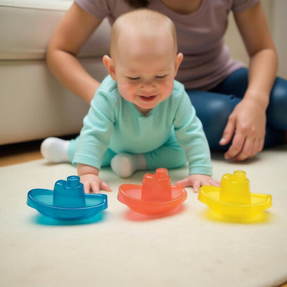 PLAYGRO Bright Baby Boats badelegetøj, 3 både, 11 cm