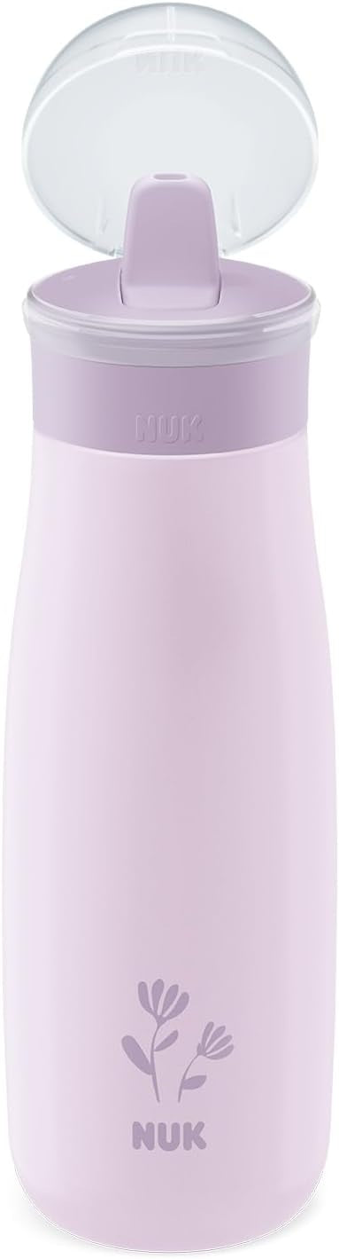 NUK Mini-Me Flip stålflaske med sugerør og drikketud 500 ml 12 m+