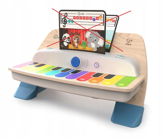 HAPE BABY EINSTEIN drewniane pianinko dotykowe bez kart muzycznych, kolorowa zabawka muzyczna dla dzieci