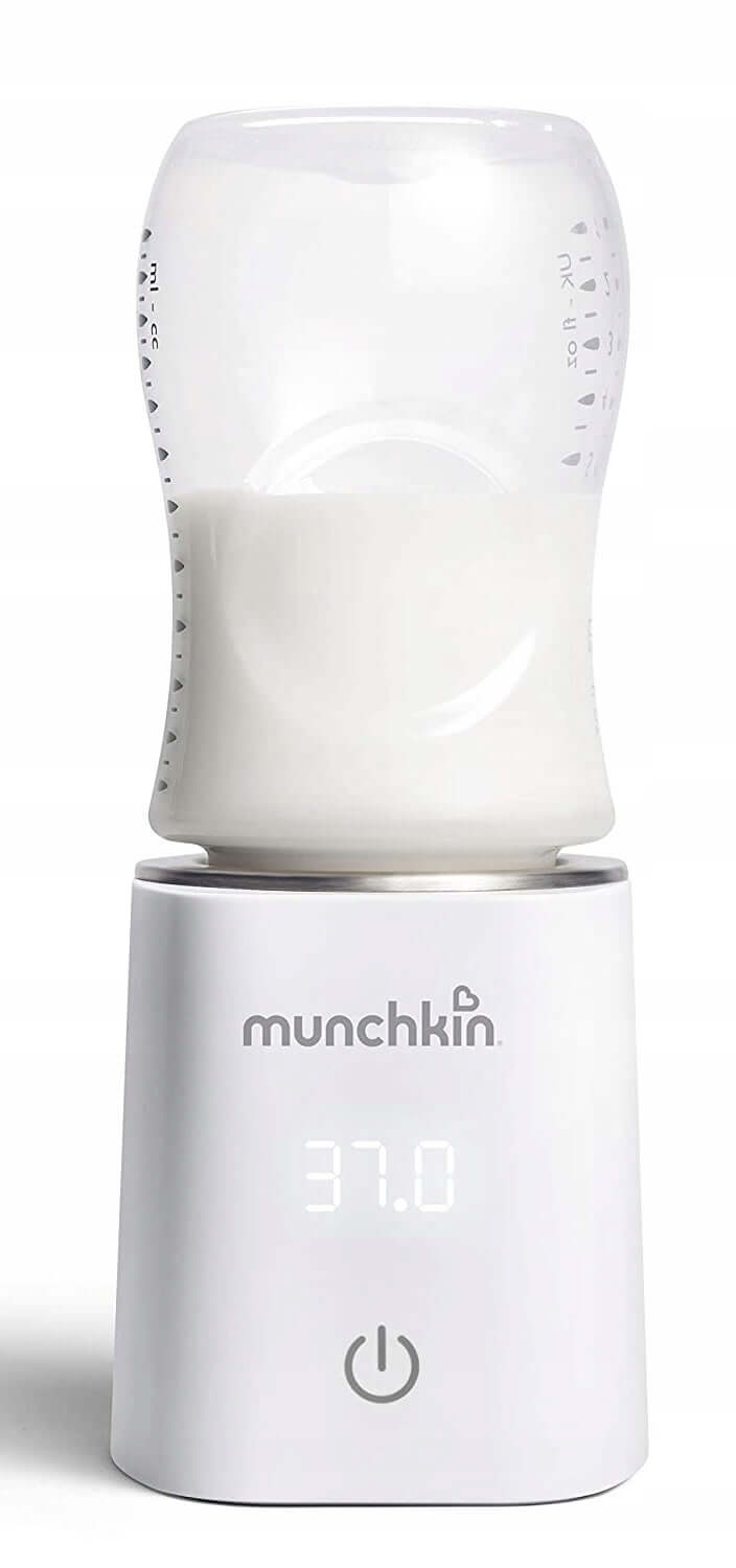 MUNCHKIN 37° cyfrowy podgrzewacz do butelek, biały, zasilanie sieciowe, wyświetlacz 37.0