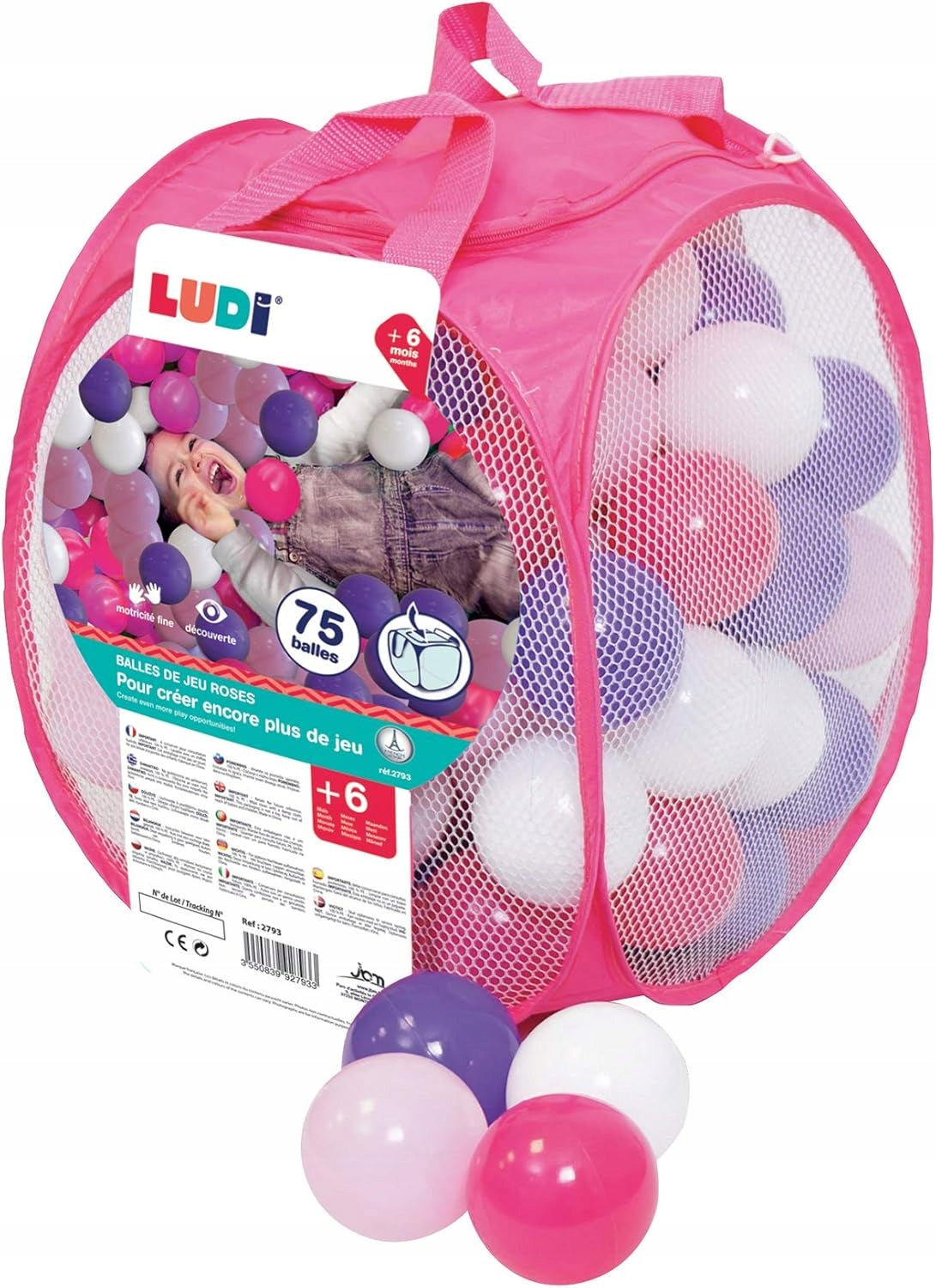 LUDI balles pour piscine à balles sèches 75 pièces.