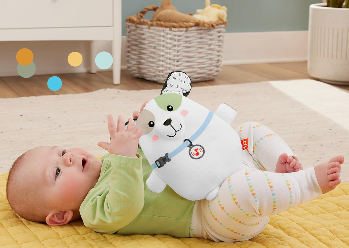 FISHER-PRICE Snuga Puppy przytulanka z melodiami i wibracjami SZCZENIAK 18 cm