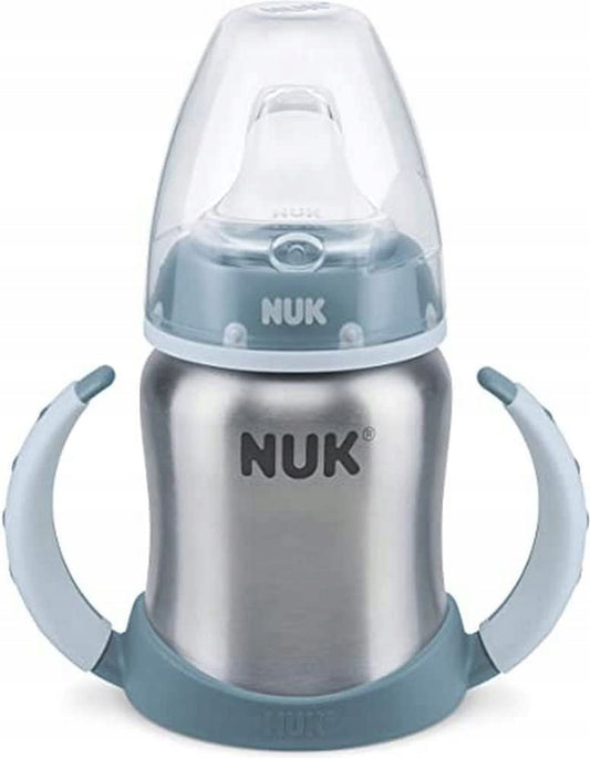 NUK First Choice stalowy kubek niekapek 125 ml 6 m+
