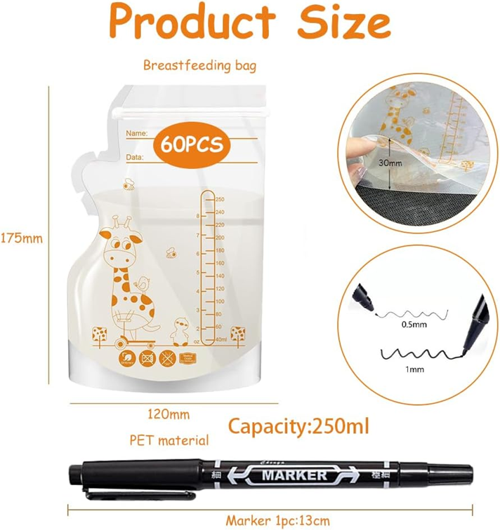 Breast milk storage bags x60