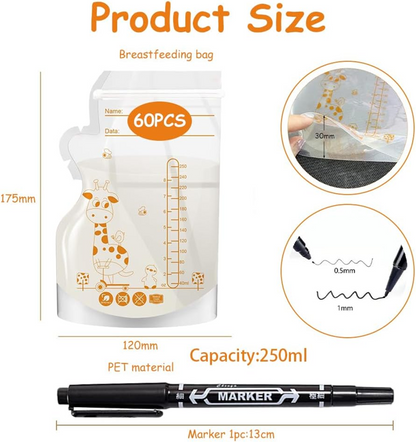 Breast milk storage bags x60