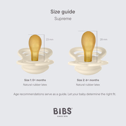 BIBS SUPREME chupetas calmantes de borracha 0-6m SIMÉTRICAS