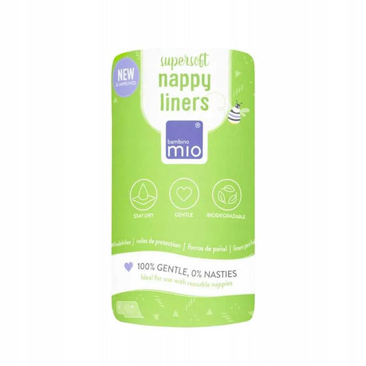 BAMBINO MIO nappy liners bibułki do pieluszek 50, biodegradowalne wkładki do pieluszek wielorazowych