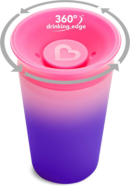 MUNCHKIN Miracle szivárgásmentes pohár színváltós 360° ivóperemmel 266 ml 12 hónap+