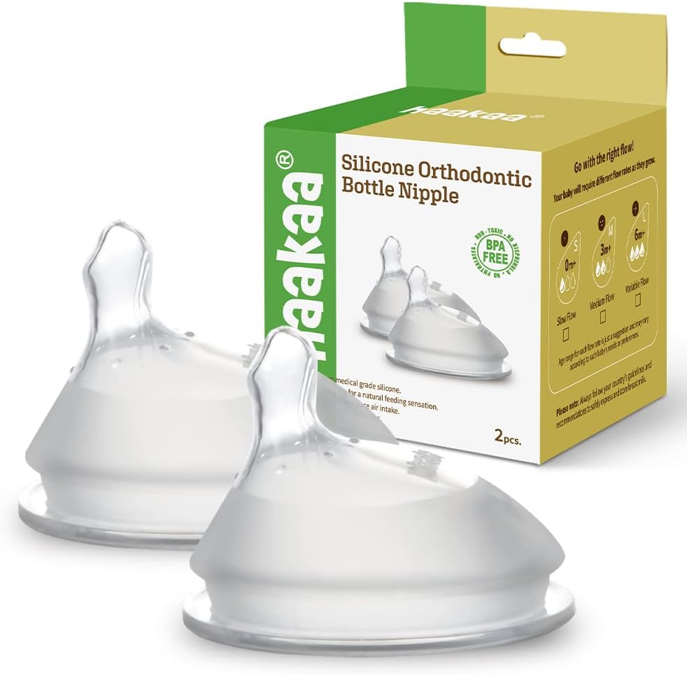 HAAKAA tétine pour biberon débit moyen 3 mois+ x2 GEN.3