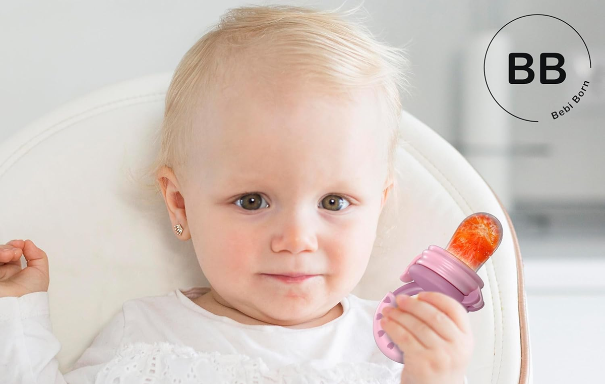 BEBI BORN bidering og frugtfeeder til børn 3-24 m 3 mundstykker