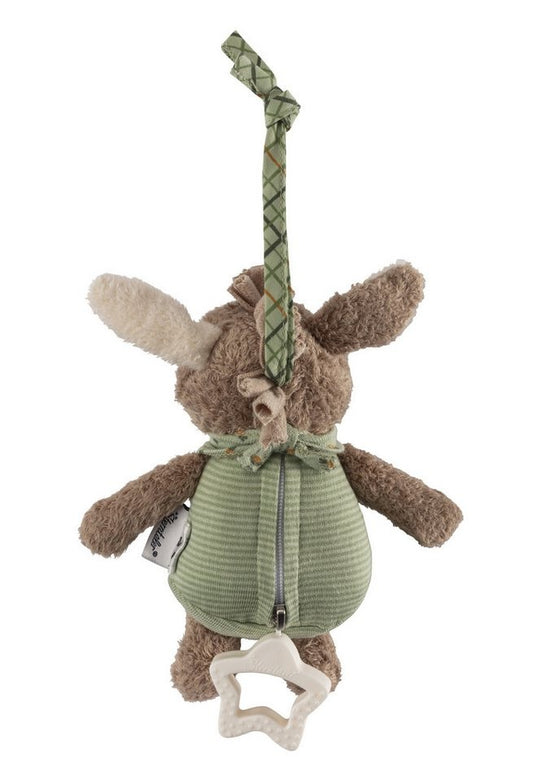 STERNTALER zawieszka z pozytywką "Dźwięk Ciszy" osiołek EMMILIUS 17 cm, brązowo-zielona