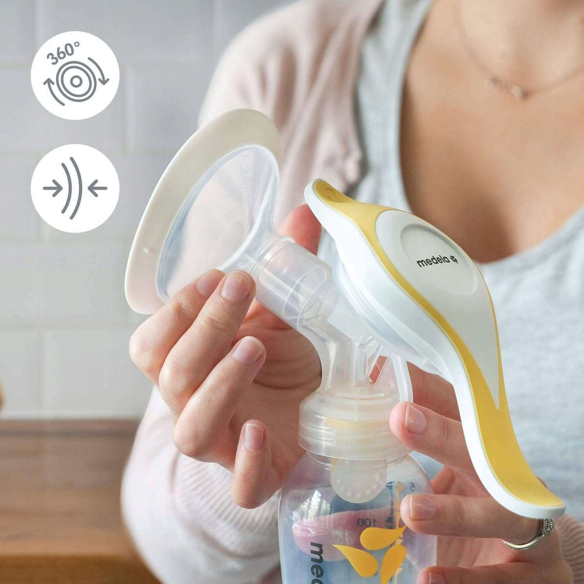 MEDELA Harmony Flex laktator ręczny 2fazowy U "O kompaktowy, lekki laktator ręczny Medela z technologią 2-Phase Expression