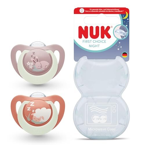 NUK First Choice Night Schnuller 6-18m Hase und Schaf 2 St.