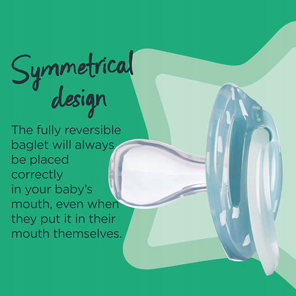 Tommee Tippee Night symmetrical glow-in-the-dark pacifiers 18-36m