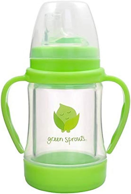 GREEN SPROUTS Sip & Straw Cup szklany kubek niekapek ustnik słomka 6 m+