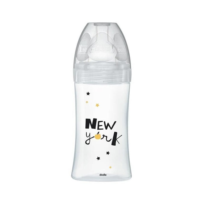 DODIE Sensation+ NEW YORK biberon en verre 270 ml 0-6 m tétine débit moyen 2