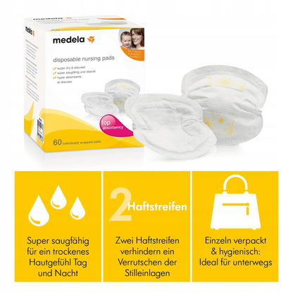 MEDELA Safe&Dry wkładki laktacyjne x60 SUPER