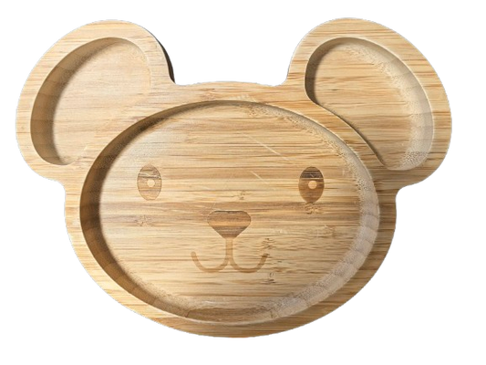 MeloBabyKids Bambusschale mit Saugnapf MAUS 18 x 24 cm