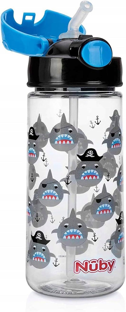 NUBY Szívószálas Tritán Kulacs, szívószálas itatópohár, 4 hónap+ 540 ml CÁPA