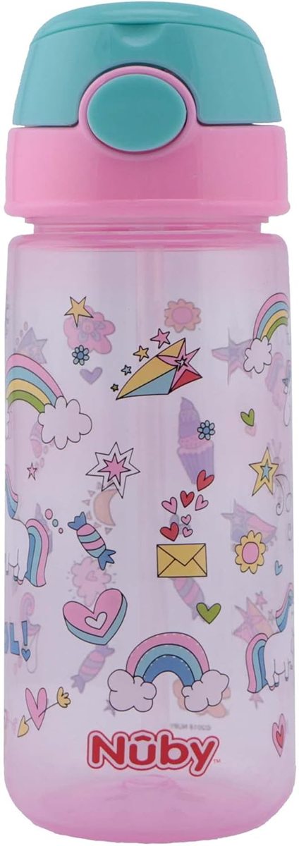 NUBY Szívószálas kulacs Tritanból, 4 hónap+ 540 ml