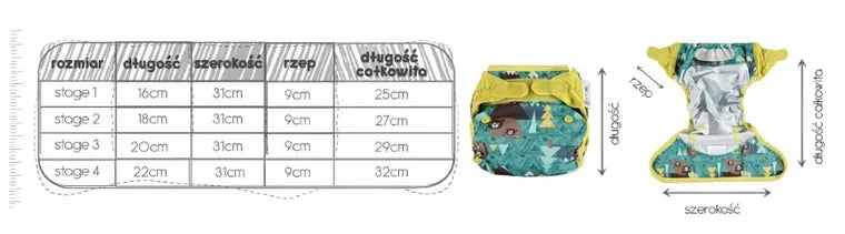 reusable diaper with insert 3.5 to 16 kg