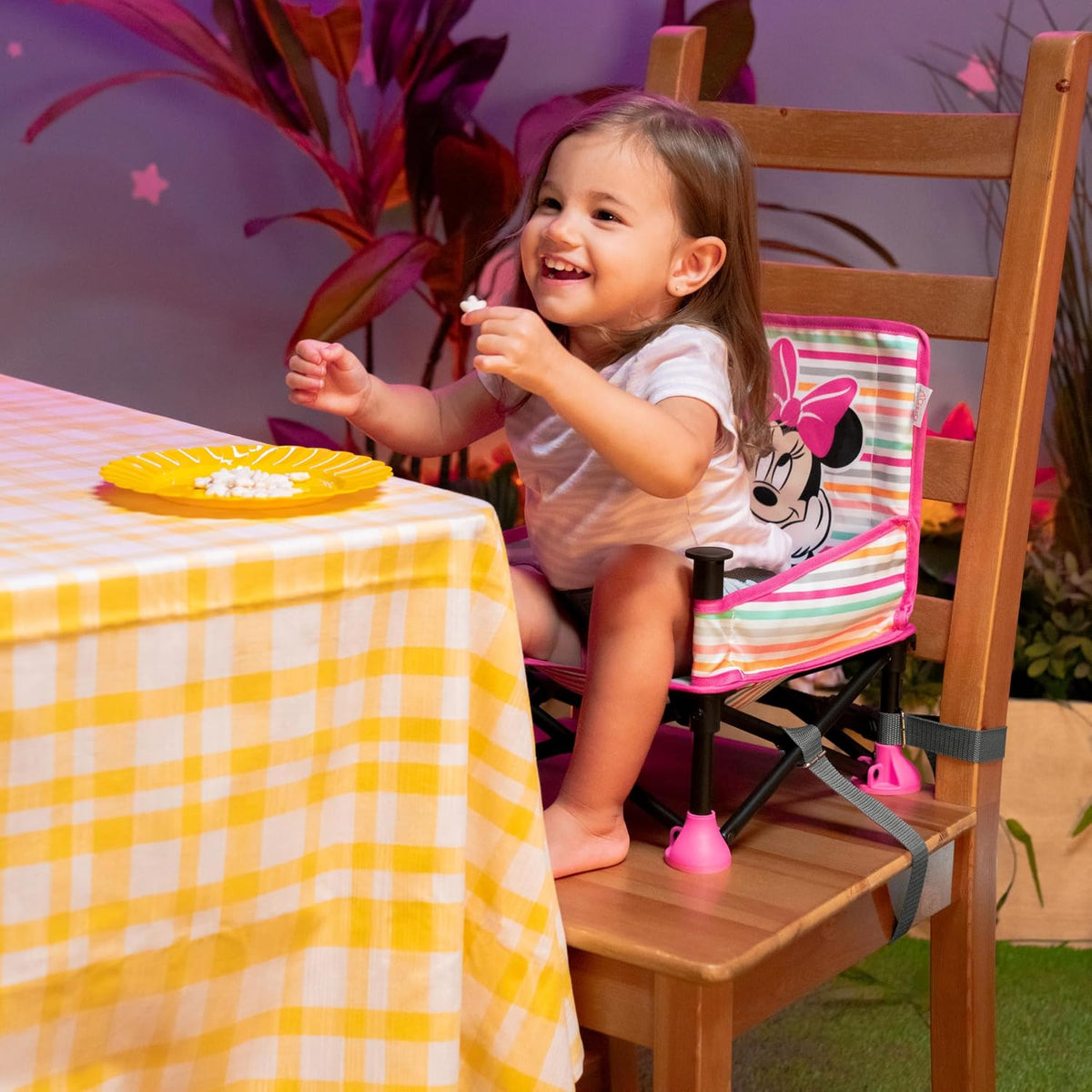 BRIGHT STARTS Minnie Mouse 3-in-1 travel high chair with tray