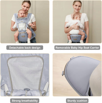 GROWNSY porte-bébé ergonomique avec ceinture abdominale 6-en-1
