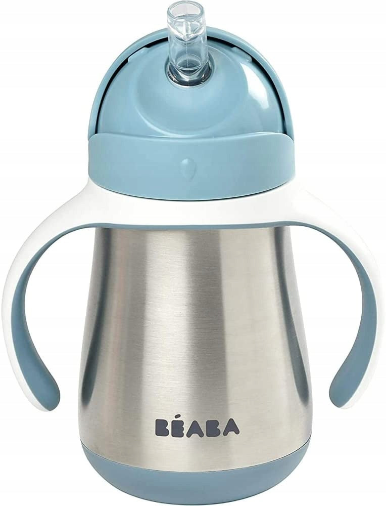 BEABA stalen anti-lekbeker met rietje 250 ml