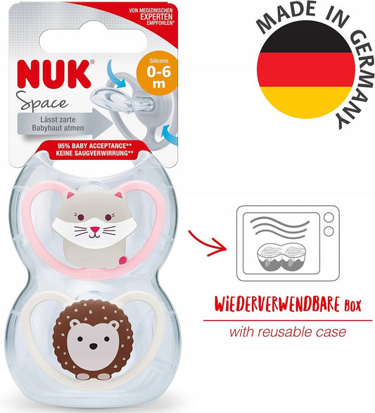 NUK Space Beruhigungssauger Silikon x4 0-6 Monate + Box