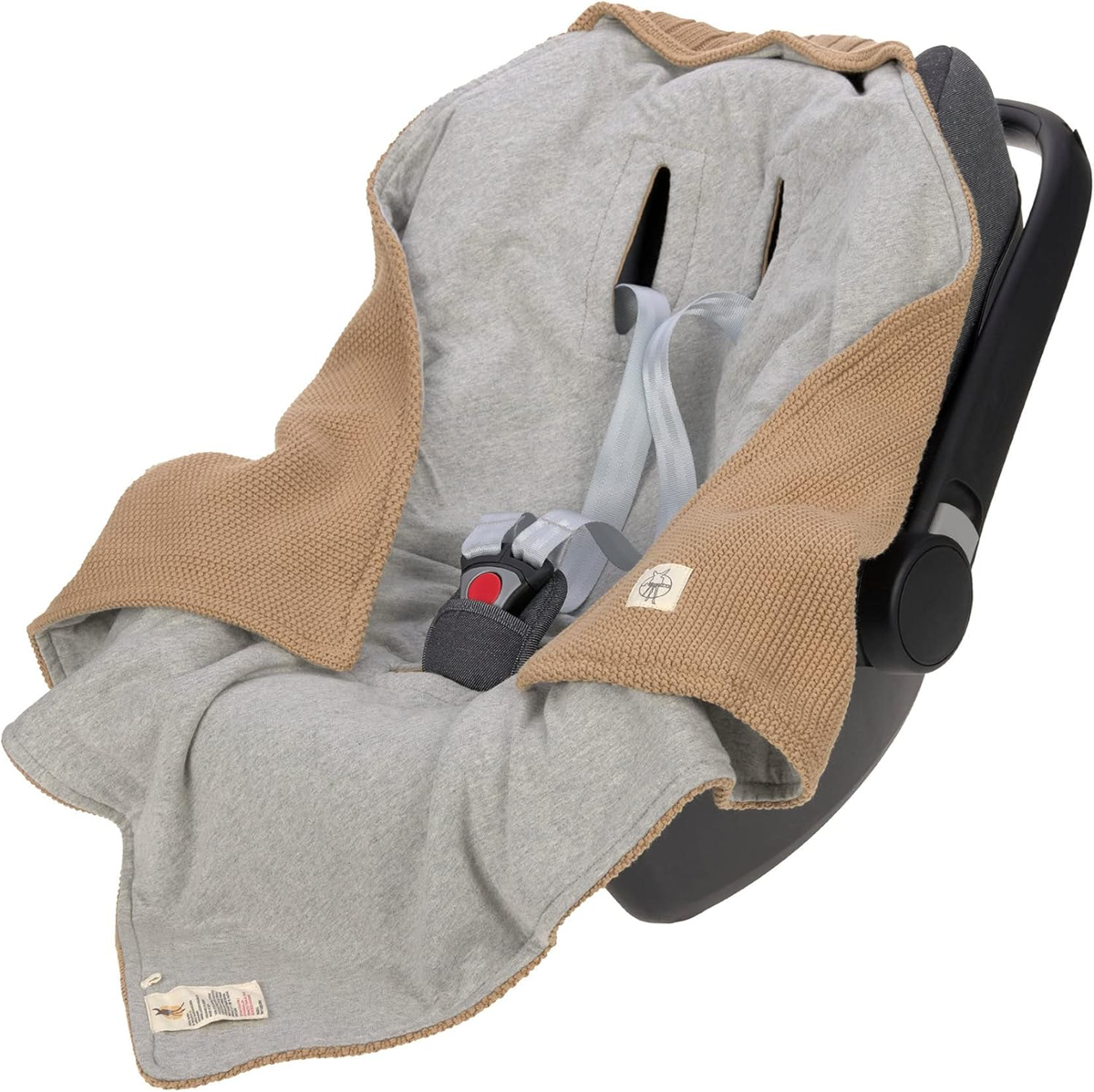 LÄSSIG Fußsack für Babyschale Decke GOTS