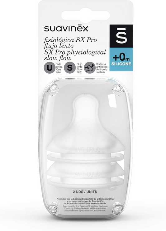 SUAVINEX suzetă simetrică pentru biberon x2 0m+ SX PRO