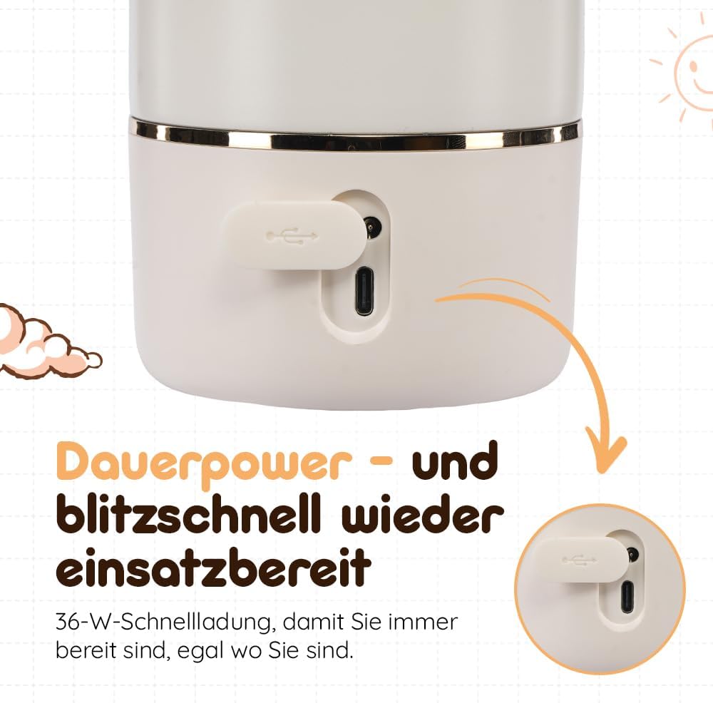 BEBELUX BebeWarm REJSE-flaskevarmer USB 3'