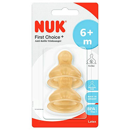 NUK First Choice Plus latexsutter L x2 til tyktflydende mad
