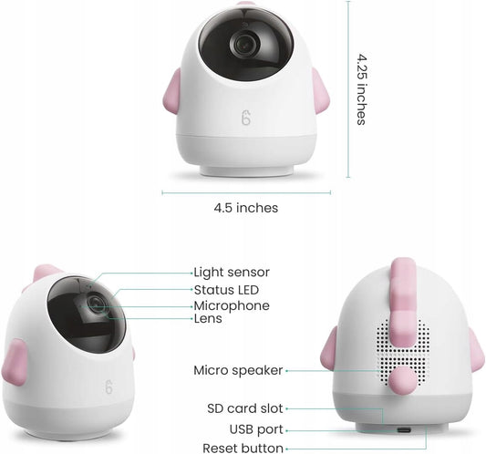 SIMSHINE Baby Pro kamera 2K 360° niania elektroniczna + uchwyt
