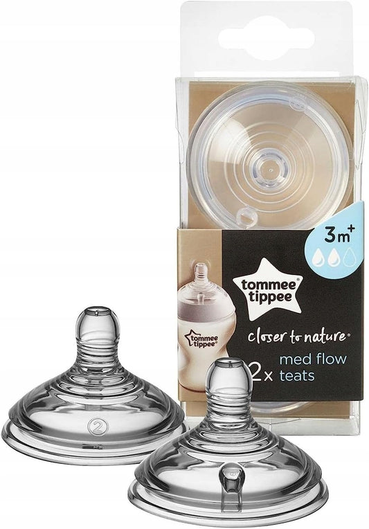 TOMMEE TIPPEE tetină pentru biberon CLOSER TO NATURE 3luni+ x2